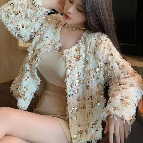 流苏外套女士秋冬2023年新款小香风上衣毛毛高级感时尚开衫毛衣春 - 图2