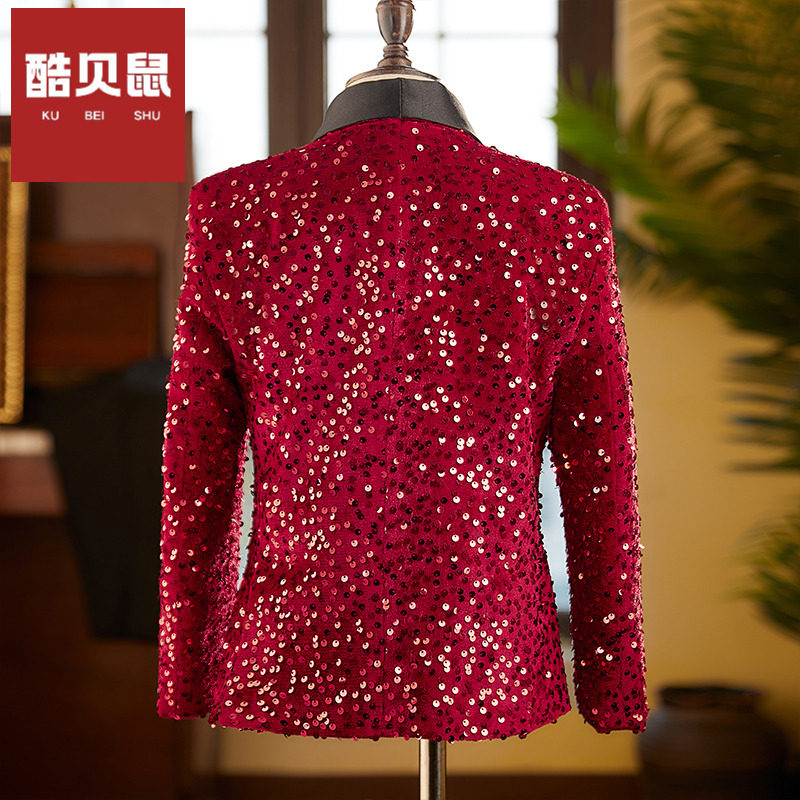 新年儿童节男童亮片西服套装钢琴考级英伦舞台演出服主持人礼服潮,淘宝优惠券,粉丝福利购,淘宝优惠卷