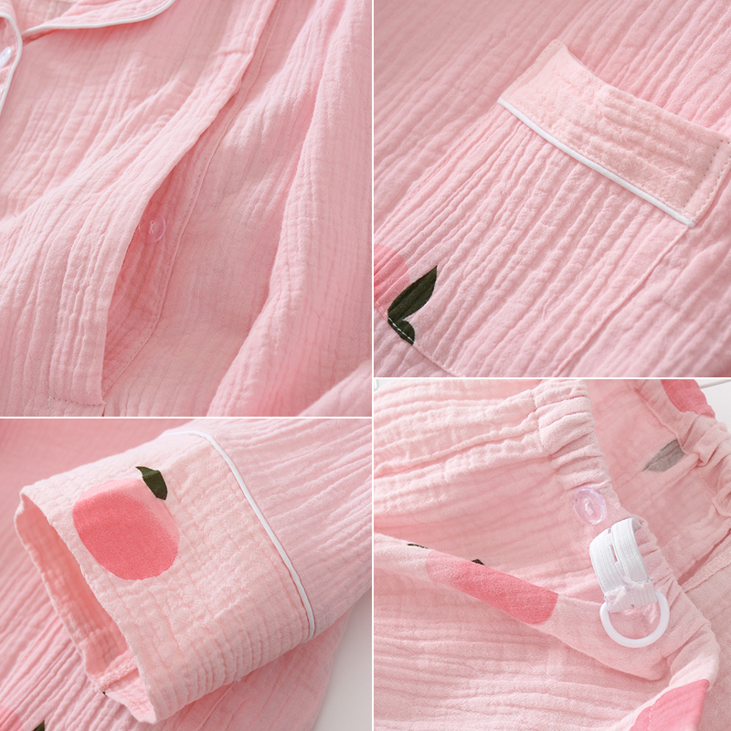 歌妮朵旗舰店大码200斤月子服夏季薄款纯棉纱布5月份67产后喂奶衣孕妇哺乳睡衣2