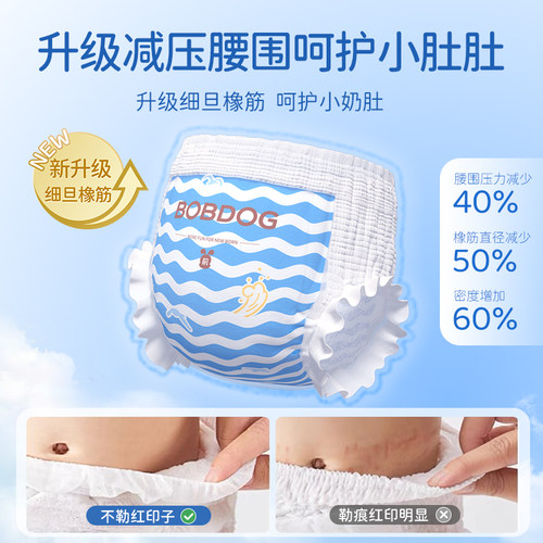 【柔薄新升级】巴布豆小波浪拉拉裤超薄透气干爽纸尿裤婴儿尿不湿 - 图0