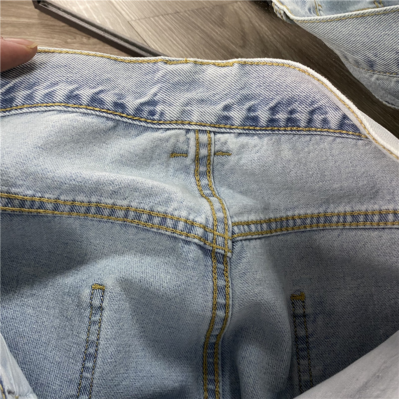 商场撤柜原售525元!重工水洗磨白夏季浅色宽松直筒牛仔裤男九分裤,淘宝优惠券,粉丝福利购,淘宝优惠卷