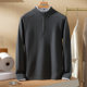 Zippered 100% cashmere sweater men's sweater long sleeve pullover