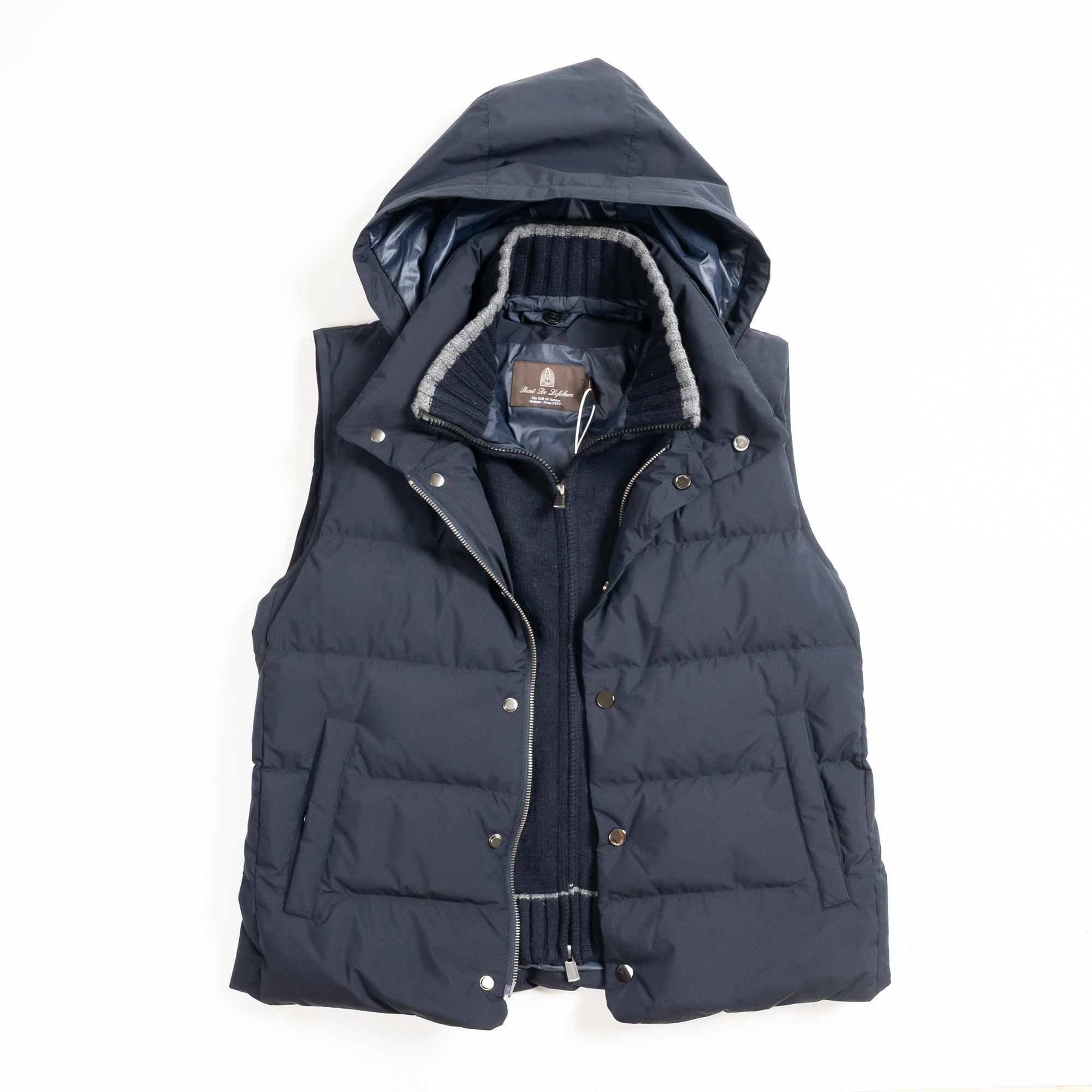 PUPP秋冬季假两件休闲商务可拆卸连帽白鹅绒羽绒服填充马甲背心 - 图3