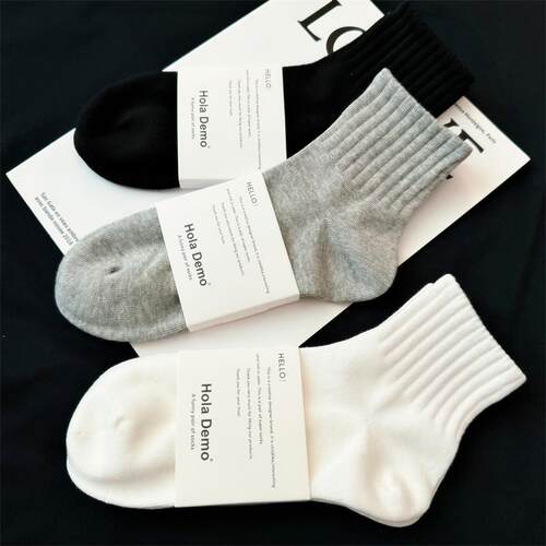 白色袜子男士短袜纯棉夏季薄款女袜男生运动袜防臭吸汗黑色短筒袜 - 图2