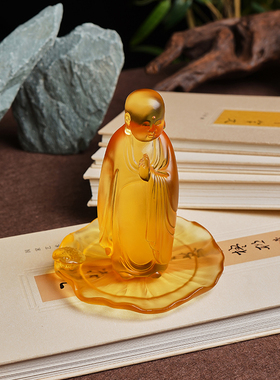 古法琉璃手工金色琉璃摆件