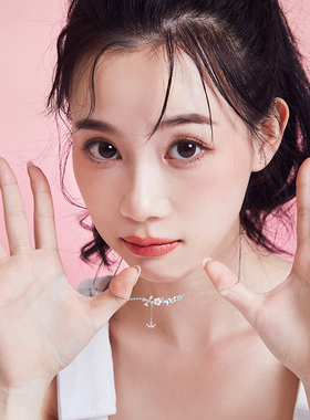 迪士尼官方旗舰店蝴蝶项链女纯银小众轻奢高级闺蜜生日礼物送女友