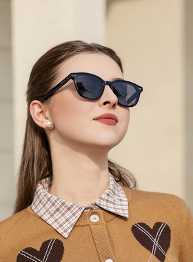 迪士尼方形小框墨镜女百搭简约黑色太阳镜防晒紫外线遮阳高级感