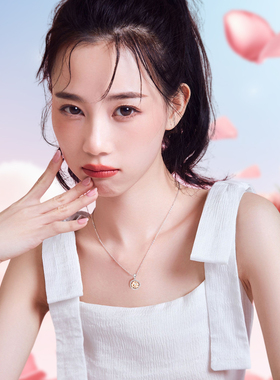 迪士尼女生玫瑰恋人项链s925银高级感轻奢锁骨链新年礼物送女朋友