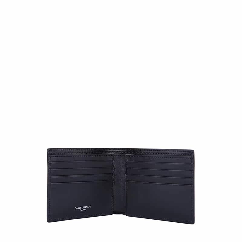 圣罗兰男包黑色牛皮短款396307钱包 怀轩钱包