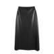 2026 Spring High Waisted Black PU Hip Covered Skirt Long Skirt HBZW651509