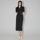 ກະໂປງ! Monet's prosperous temperament slim waist suit skirt women's long noble dress SHBZU651
