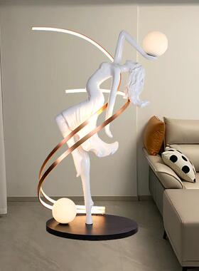 女神雕塑摆件舞蹈女孩落地灯别墅客厅楼梯口美容院店铺艺术装饰品