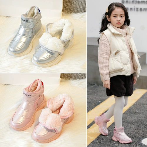 Детские утепленные сапоги, зимние нескользящие удерживающие тепло ботинки для принцессы, в западном стиле, 2023