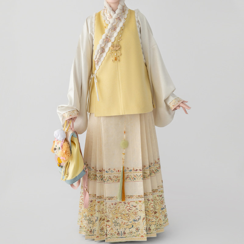 【新品】醉雨朵明制交领比甲三件套妆花马面裙汉服2025新款套装,淘宝优惠券,粉丝福利购,淘宝优惠卷