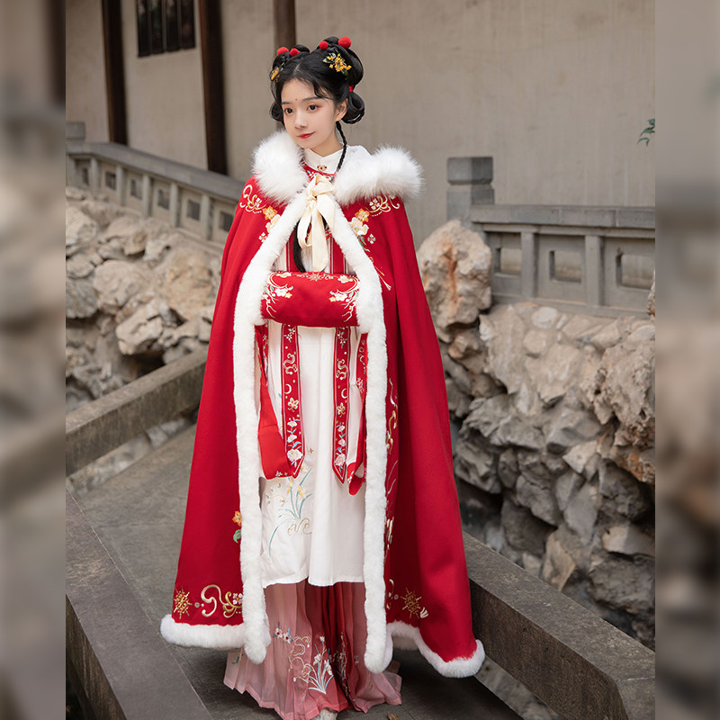 醉雨朵【慕冬】原创秋冬款斗篷汉服 醉雨朵汉服