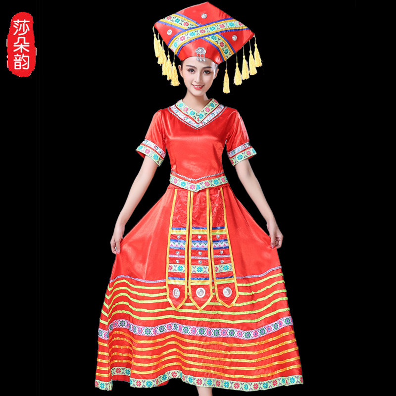 新款男女歌圩节表演服装广西舞蹈服 莎朵韵民族服装/舞台装