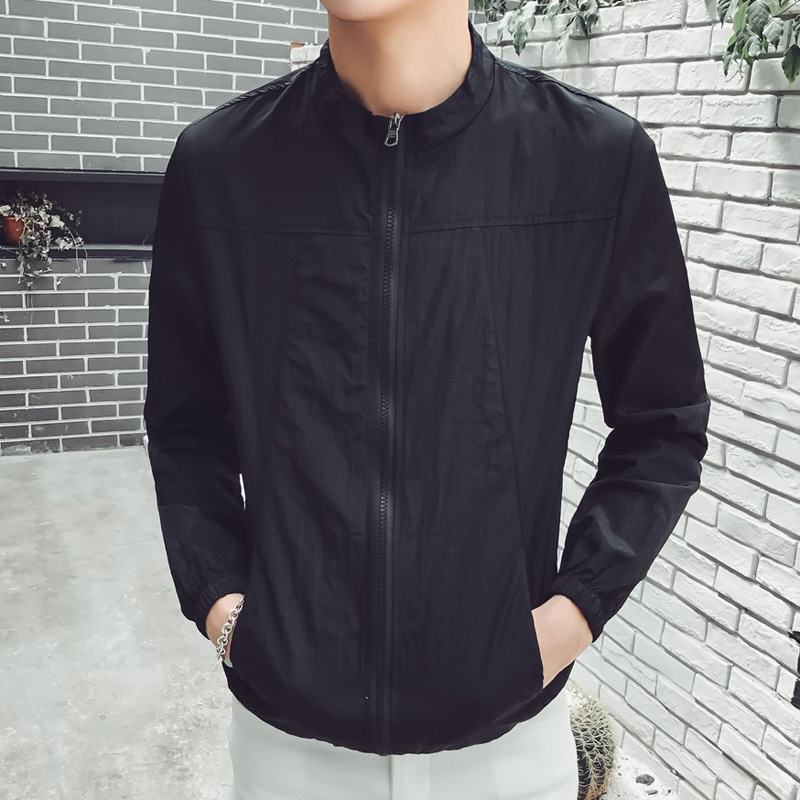2024春夏秋季防晒衣服男士外套薄款夹克韩版修身帅气外衣棒球衣服 - 图0