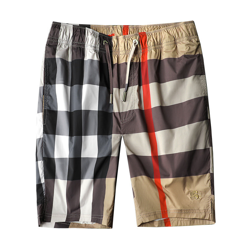 巴宝莉纯色经典格子短裤沙滩裤子 柏博轻奢男装休闲裤
