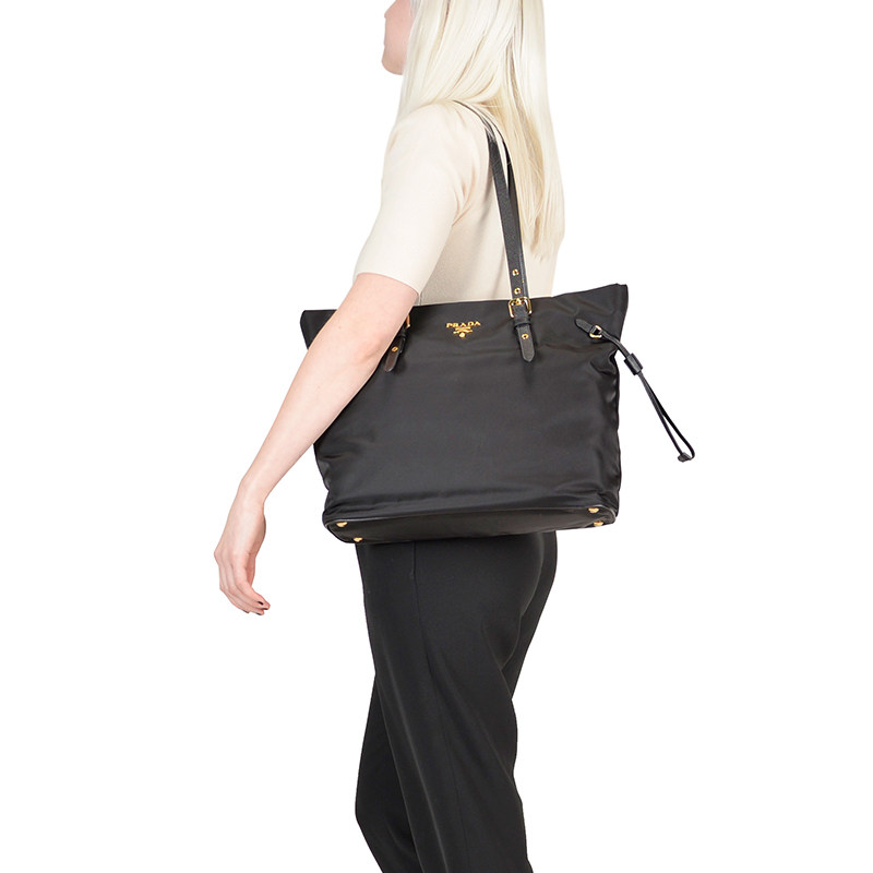 prada /普拉达尼龙布黑色托特包 KeanGlobal海外女士包袋