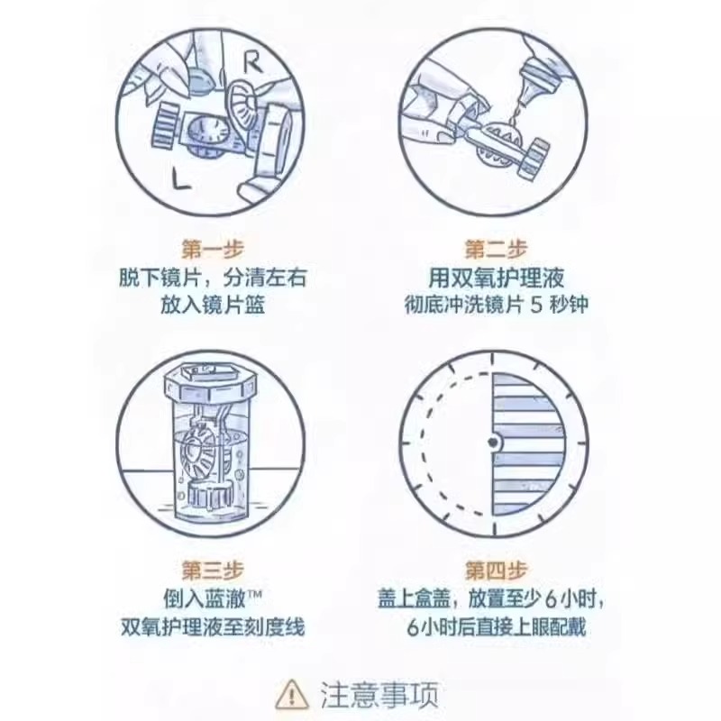 爱尔康蓝澈双氧水护理液360ml角膜塑形RGP硬性隐形镜OK镜护理液