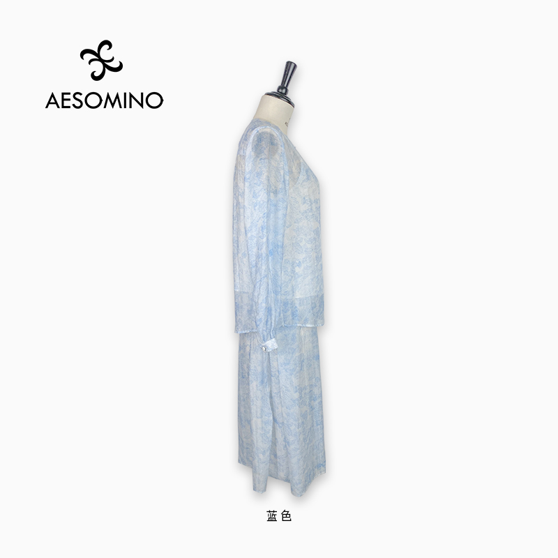 Aesomino/衣莎美诺时尚套装蓝色Y518B300-图0