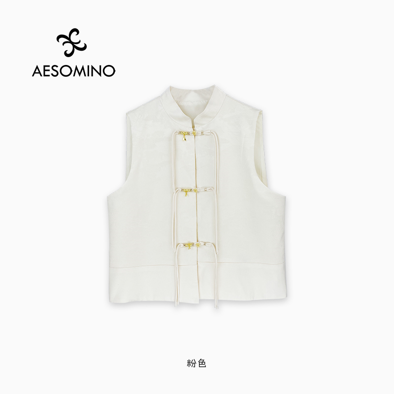 Aesomino/衣莎美诺马夹粉色Y635C8623 - 图1