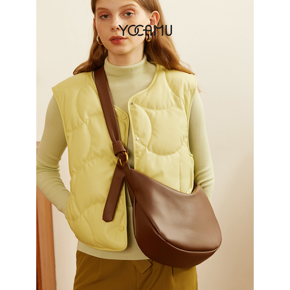 YOCAMU斜挎月牙包女大容量包包通勤腋下托特包饺子包休闲百搭小众 - 图3