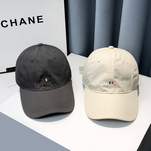 日系薄款速干鸭舌帽女显脸小春夏气质百搭高品质透气情侣棒球帽男 - 图0