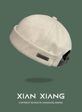 嘻哈圆顶无檐流氓潮牌雅痞瓜皮帽