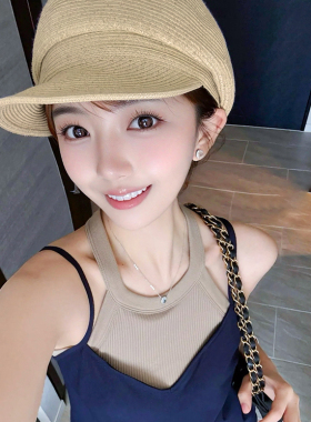 老钱风草编报童帽大头围贝雷帽女