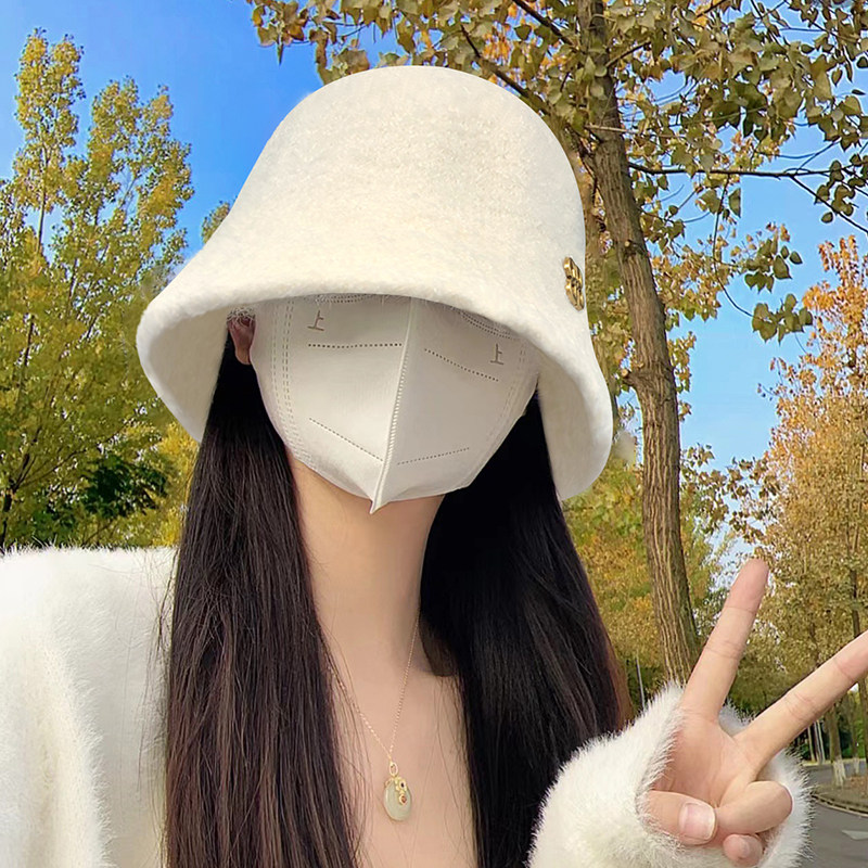帽子女秋冬羊羔毛防寒保暖渔夫帽高级感素颜大头围显脸小毛绒盆帽,淘宝优惠券,粉丝福利购,淘宝优惠卷