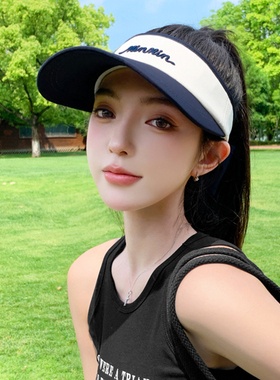 夏天户外运动跑步遮阳空顶帽子女