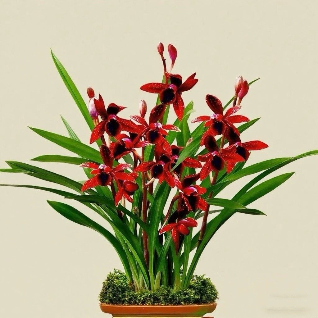 新品兰花苗盆栽建兰天红 夏带花苞出售红素好养花卉四季室内好养,淘宝优惠券,粉丝福利购,淘宝优惠卷