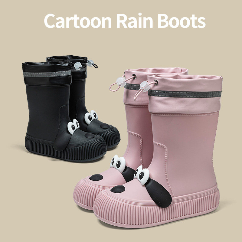 儿童雨鞋女童新款可爱卡通小狗水鞋室外防水男童四季加绒PVC软底,淘宝优惠券,粉丝福利购,淘宝优惠卷
