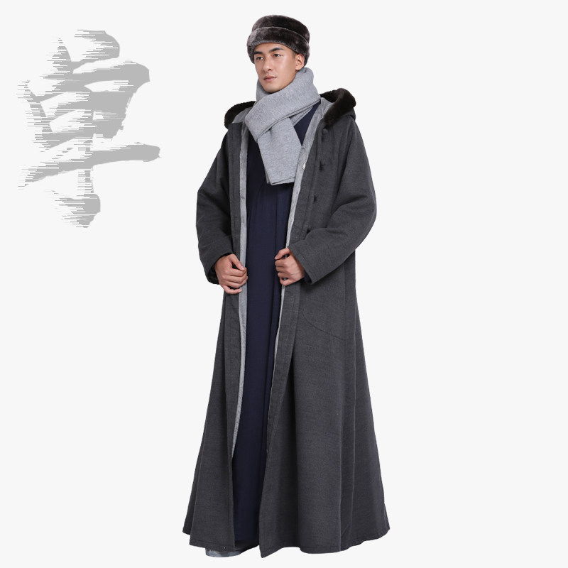 单丽尚远冬季毛领加绒双层毛绒披风 单丽毛呢大衣