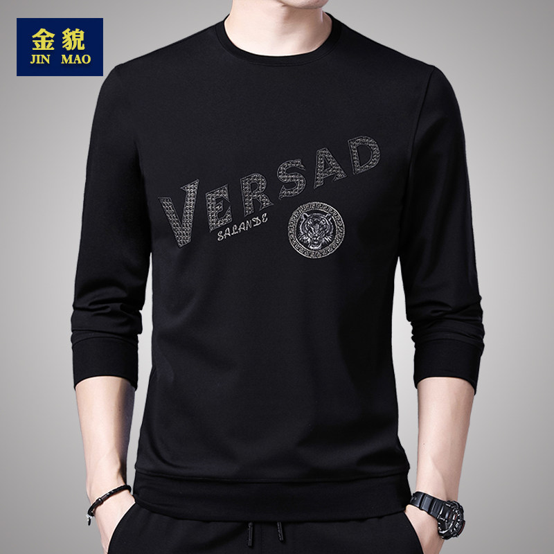 2020长袖t恤男士加绒刺绣宽松卫衣 金貌T恤