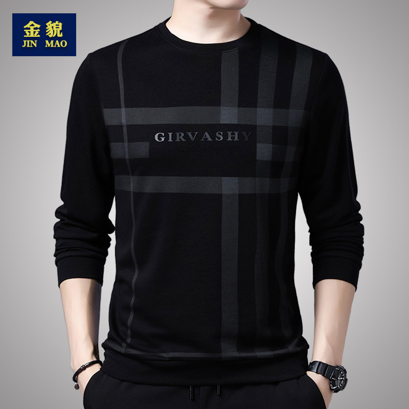 2020长袖t恤男士加绒刺绣宽松卫衣 金貌T恤