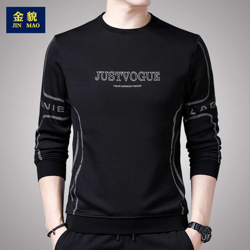 2023新款长袖t恤男士中青年潮卫衣 金貌T恤