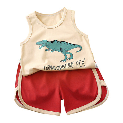 2026新款儿童背心套装纯棉夏季男童韩版无袖短裤宝宝夏款童装印花
