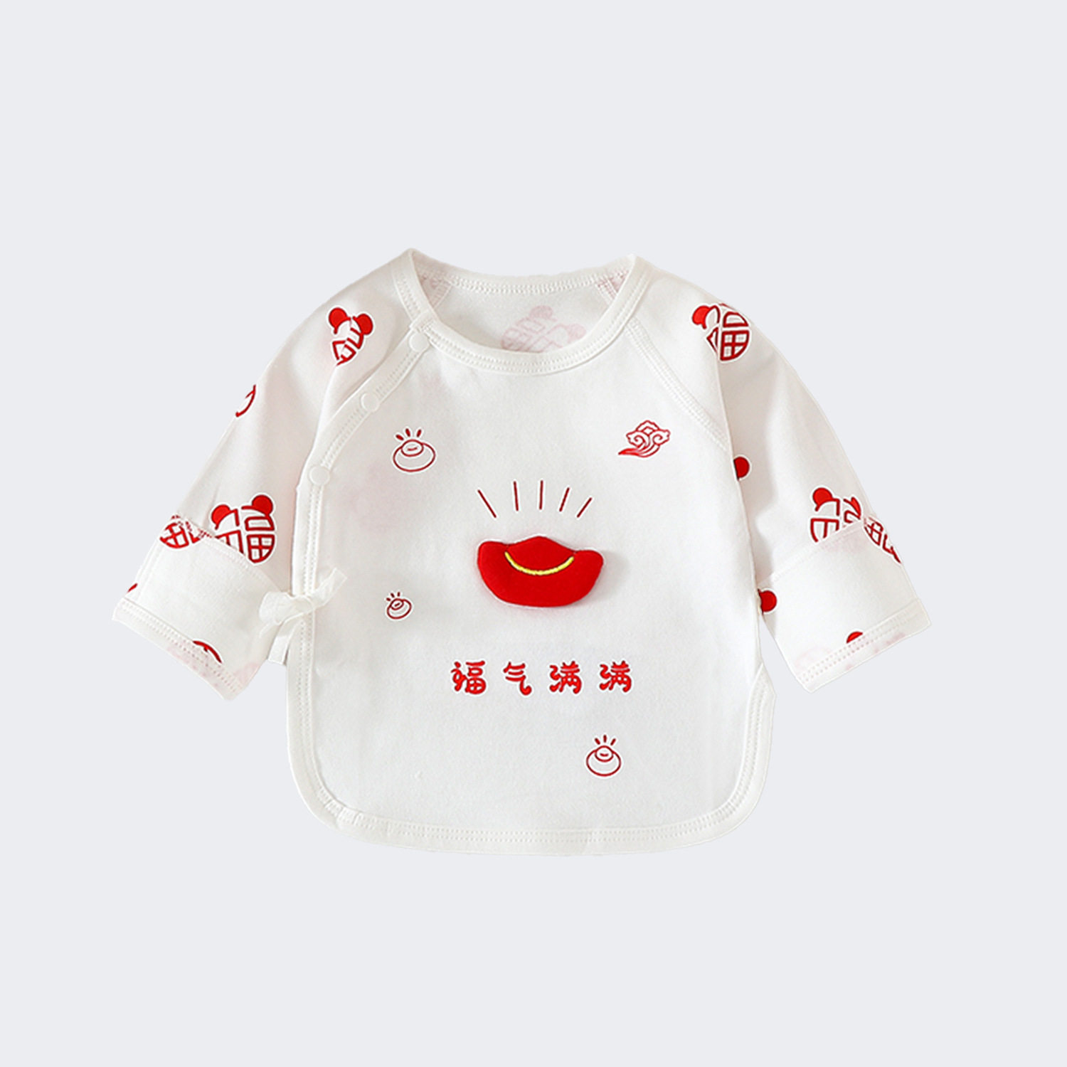 新生儿婴儿纯棉半背衣 a类宝宝无骨春秋款上衣衣服和尚服婴童