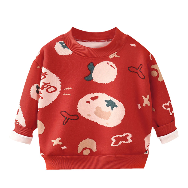 儿童加绒卫衣2025新款秋冬装男童女童加厚保暖上衣宝宝洋气打底衫