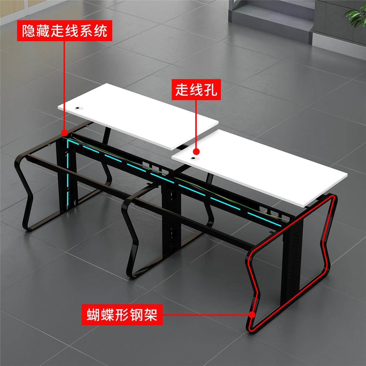 职员办公桌椅组合4/6人位简约现代屏风卡座工作位员工办公室桌子