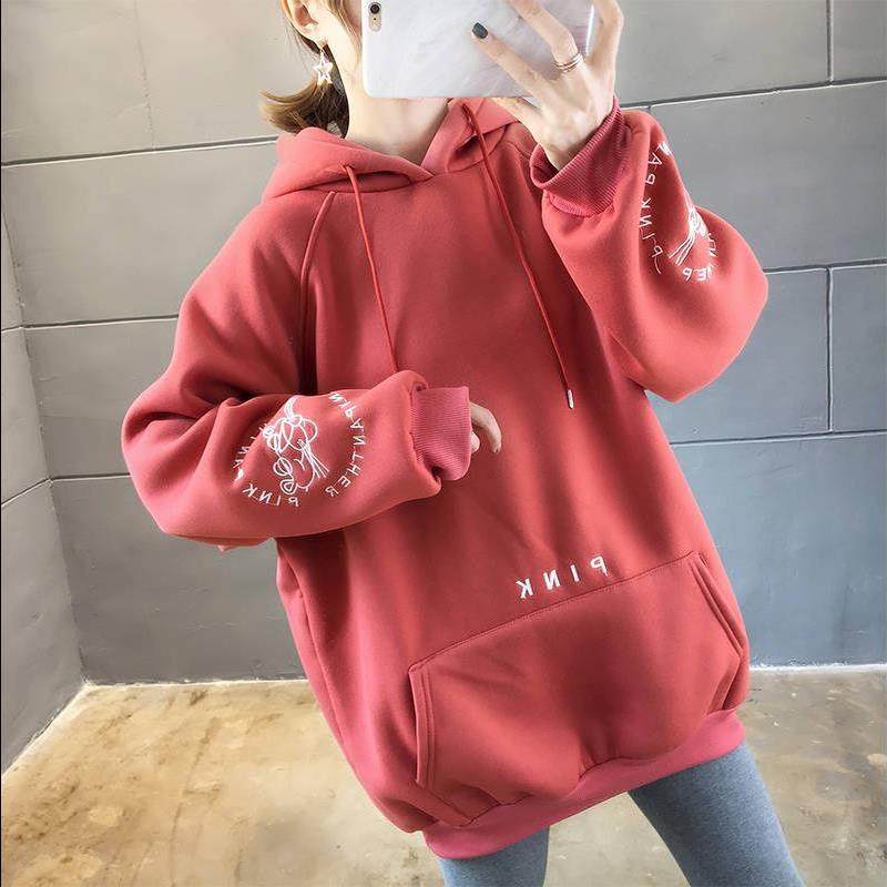 加绒女ins韩版潮宽松大码女装卫衣 互季卫衣/绒衫