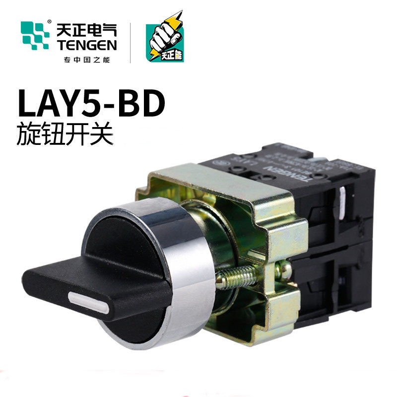 TENGEN天正 LAY5-BD21 BD25 BD33 BA3141旋钮开关NP2旋转按钮开关_虎窝淘