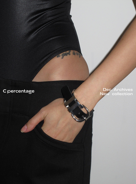 【12.15新品】c percentage 银扣黑带手镯