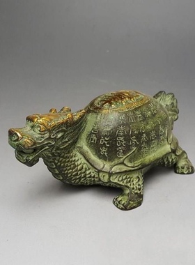 古玩复古铜器铜工艺品精工铜龟百寿龟长寿龟龙龟铜器摆件