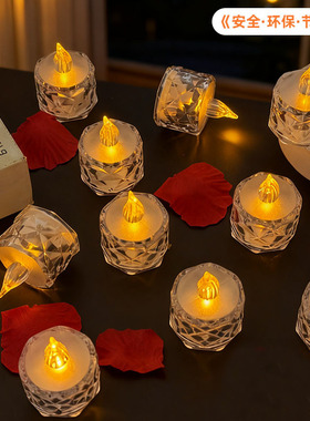 高透电子蜡烛灯心形浪漫氛围布置求婚生日场景装饰后备箱惊喜布置