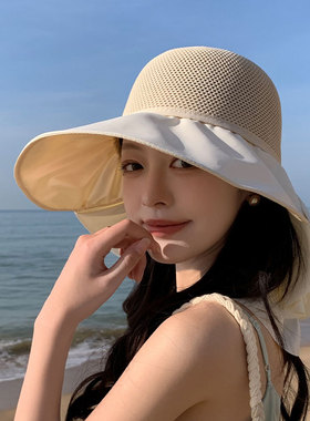 防晒帽女防紫外线骑行户外大檐太