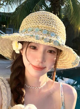海边度假大帽檐草帽遮阳镂空防晒