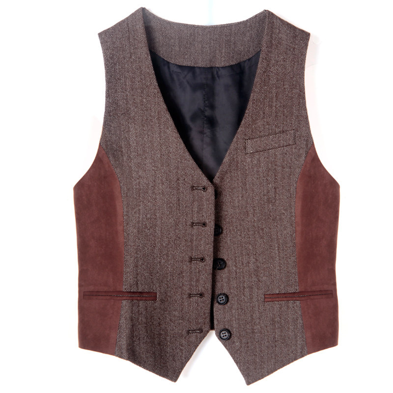 【释缝】复古双排扣小西装女马甲套装英伦港风vintage修身羊毛尼,淘宝优惠券,粉丝福利购,淘宝优惠卷